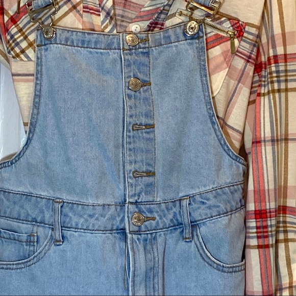 Overalls Light Wash Size 27 Zip Fly - Picture 4 of 6